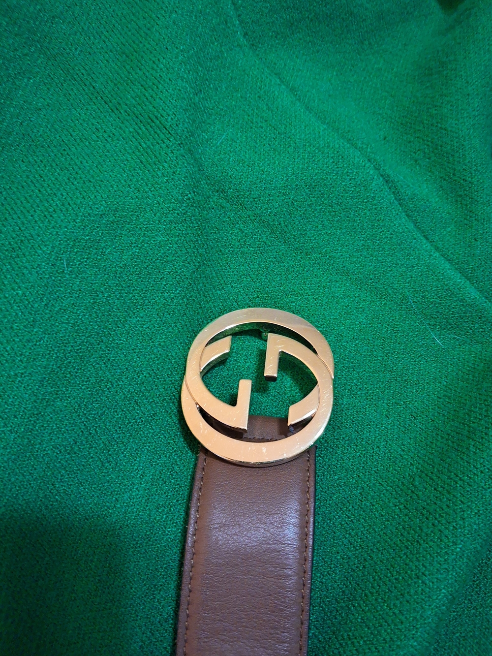 Gucci Brown Leather Belt with Gold Hardware